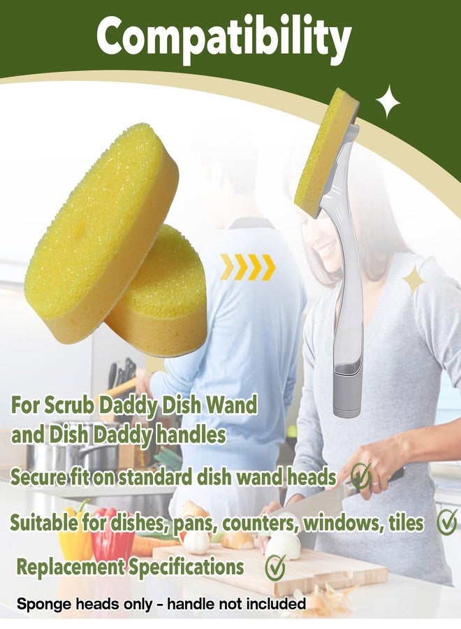 Stitokg (8 Pcs) Dish Wand Sponge Refills – Compatible with Scrub Daddy Dish Wand, Non-Scratch Replacement Heads for Kitchen Cleaning, Yellow (Sponge Heads Only) - Image 4